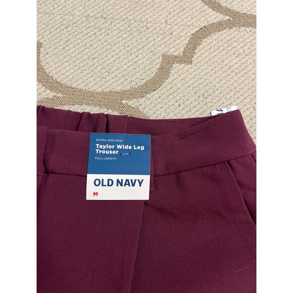 Old Navy Extra High Rise Taylor Wide Leg Trouser, Cherry Bark, size medium, NWT - Picture 3 of 15